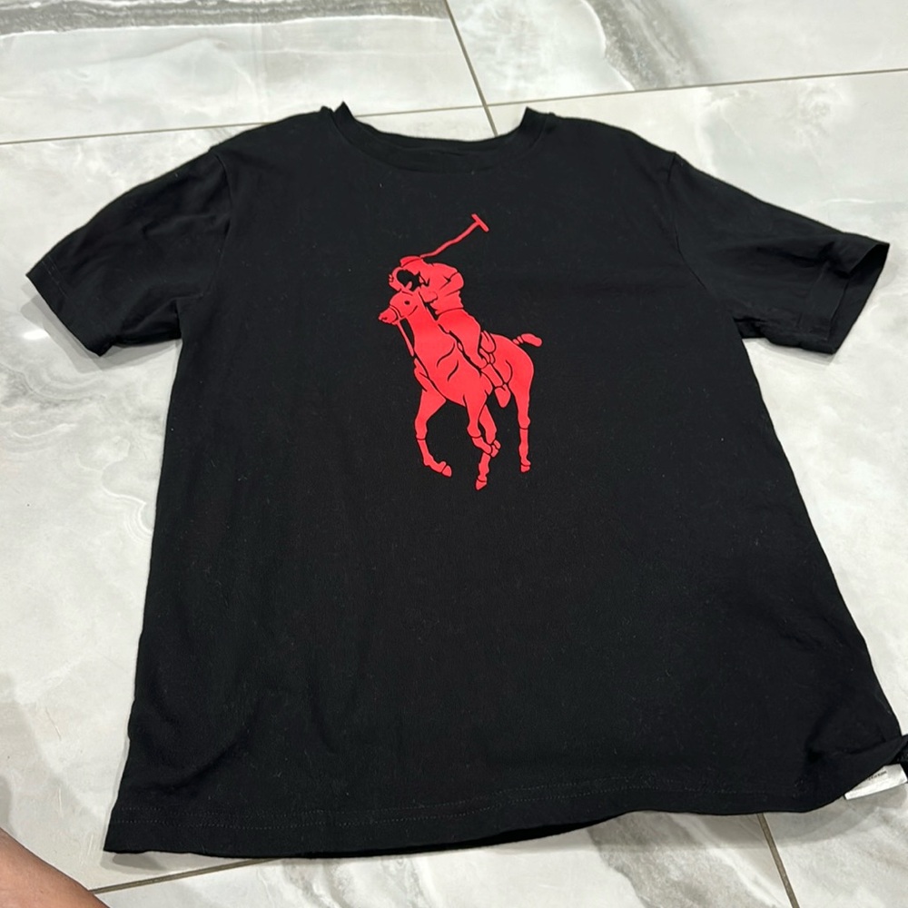 Ten black red horse